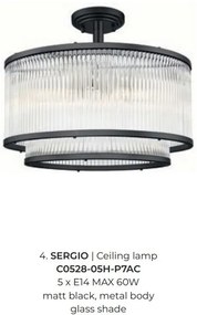 Lustra aplicata eleganta design modern SERGIO negru mat