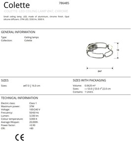 Lustra LED aplicata design ultra-modern 47cm Colette. crom