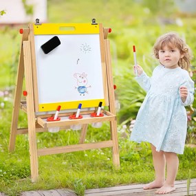 Tablă de desen din lemn 3 în 1 pentru copii