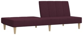 Canapea extensibila 2 locuri, cu taburet, violet, textil Violet, Cu scaunel pentru picioare