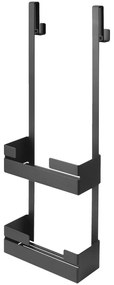 Etajera dubla cu agatatoare Deante Mokko negru 76x25 cm
