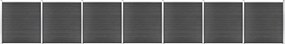vidaXL Set de panouri de gard, negru, 1218x186 cm, WPC