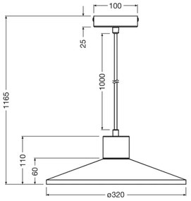 Lustră pe cablu Ledvance DECOR ipsos 1xE27/25W/230V d. 32 cm ipsos alb