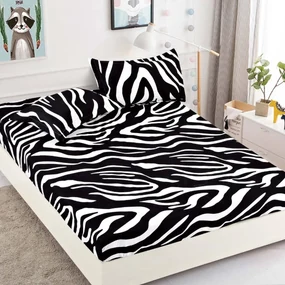 Lenjerie de pat 3 cu elastic 100% bumbac - a746 de la Onesleep