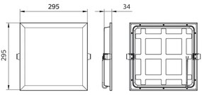 Corp de iluminat LED încastrat PROJECTLINE LED/15W/230V 29,5x29,5 cm Philips