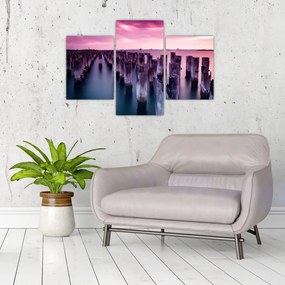 Tablou cu pari din lemn (90x60 cm)