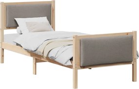 vidaXL Cadru de pat cu headboard Gri taupe 75 x 190 cm țesătură