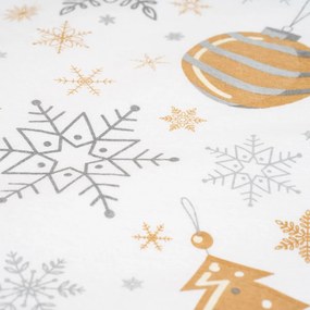 Lenjerie de pat din flanel 4Home Golden Xmas Night, 220 x 200 cm, 2 buc. 70 x 90 cm