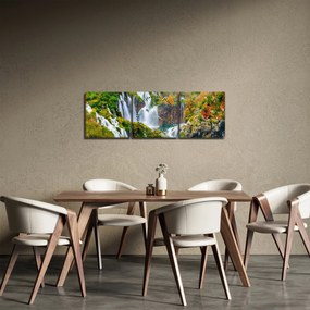 Tablou - Parcul Național Lacurile Plitvice (cu ceas) (90x30 cm)