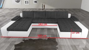 Colțar în formă de U Menarro (gri + alb) (D). 1025382