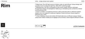 Spot LED, accesoriu pentru sinele monofazate Unity, Rim negru 4000K