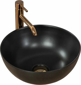 Lavoar negru mat pe blat Rea Stella 36 cm