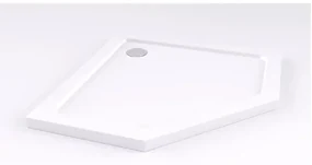 Cabina dus cu cadita de dus pentagonala si usa batanta Rea Diamond 90x90 auriu - negru