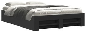 3295507 vidaXL Cadru de pat, negru ,135x190 cm, lemn prelucrat