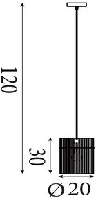 Pendul metal negru, tije din sticla Swizzle