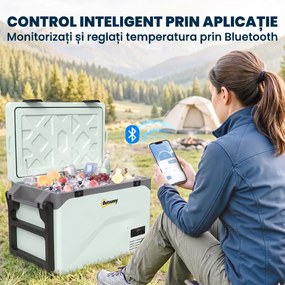 Outsunny Frigider Portabil 42,5L cu Compresor și Control prin Aplicație, -20℃ la 20℃ | Aosom Romania