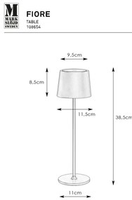 Lampă LED reîncărcabilă dimabilă Markslöjd 108654 FIORE LED/2W/5V IP44 38cm alb