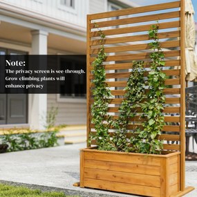 Outsunny Paravan din lemn 170x80 cm Paravan separator de spații Grilaj pentru exterior Grădină Curte Terasă Maro | Aosom Romania