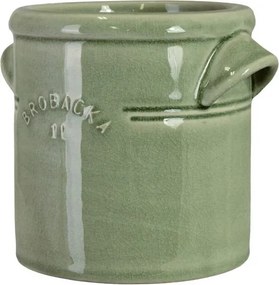 Ghiveci din ceramică glazurată manual 1L verde deschis, „Brobacka"