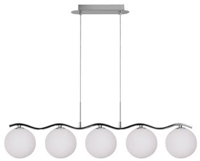 Lustră argintie cu abajur din sticlă 12x86 cm Ramon – Candellux Lighting