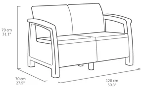 Set mobilier de grădină cu canapea Keter Corfu