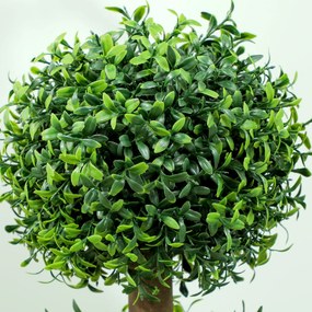 HOMCOM Lot de 2 arbori artificiali 101,6 cm 3 bușoni de buxus topiaires plantă falsă verde PE cu ghiveci interior și exterior | Aosom Romania