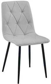 Scaun Bucatarie/Dining Fido Material Textil Gri Deschis