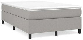vidaXL Pat box spring cu saltea, gri deschis, 120x190 cm, textil