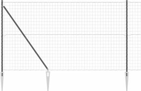 vidaXL Gard cu Stâlp Gri 1,5 x 10 m Oțel