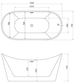 Cada freestanding Juno 170x80 cm