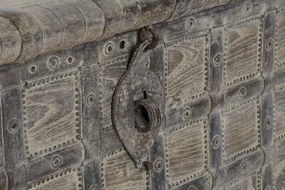 Cufar vintage, din lemn de tec, sculptat manual, Legacy