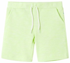 Pantaloni scurți pentru copii cu șnur, galben neon, 140