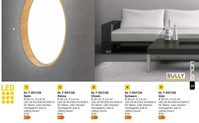 Plafoniera LED design slim BULLY D-28cm crom satin