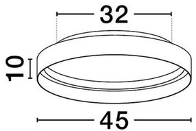 Plafoniera circulara aluminiu alb LED CCT LUMIA 45cm