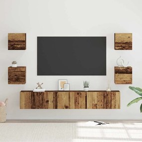 vidaXL Set comodă TV 7 pcs Lemn vechi 60 x 30 x 30 cm Lemn compozit