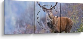 Tablou - Cerb în peisaj (cu ceas) (90x30 cm)