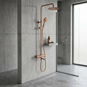 Coloana de dus cu termostat Lungo Diamond Copper Brush