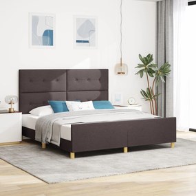 vidaXL Cadru de pat, maro închis, 180x200 cm, textil