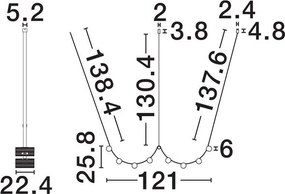 Lustra LED suspendata dimabila design XL LUMA
