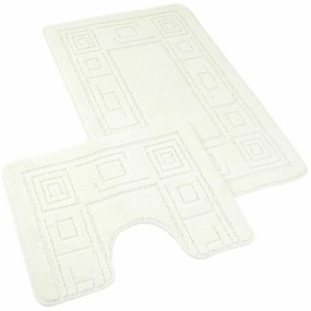 Set de covorașe de baie  KvalitexOrnament crem, 60 x 100 cm, 60 x 50 cm