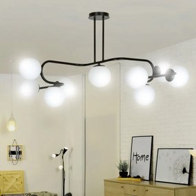 Lustra cu 9 surse de lumina design modern RAGI 9 negru