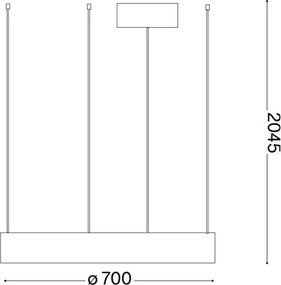 Lustră LED pe cablu Ideal Lux ORACLE LED/35W/230V 3000K d. 70 cm CRI 90 negru