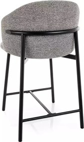 Scaun de bar Osaka H-2 gri 254 / negru mat