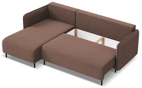 Colțar roz extensibil/cu spațiu de depozitare (cu colț pe partea stângă) Luana – Makamii