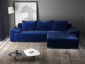 Colțar extensibil dumonde cu ladă de depozitare si sezut confortabil din spuma high-density, Leonardo Royal Albastru 260x185 cm II