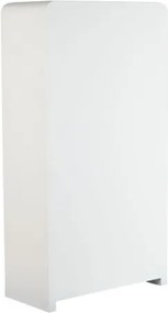 Vitrină din lemn reciclat cu finisaj hormigón alb, 4 uși, 3 polițe, 90 x 43 x 170 cm, „Form"