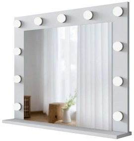 Oglindă de perete cu raft RANI 90x71,8 cm alb