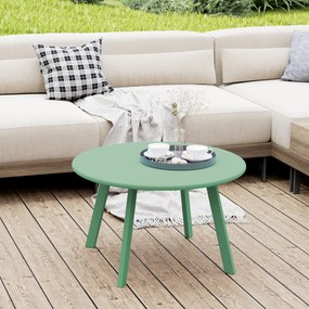 Outsunny Masa de cafea mică rotundă, masă auxiliară cu protecții anti-alunecare, cadru din metal, pentru grădină, Ø 70 x 42 cm, verde | Aosom Romania
