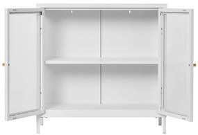 Vitrină Dalby, 2 uși, oțel, alb 80x35x80 cm