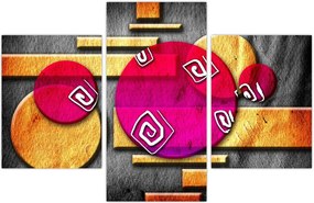 Tablou abstract cu simboluri istorice (90x60 cm)